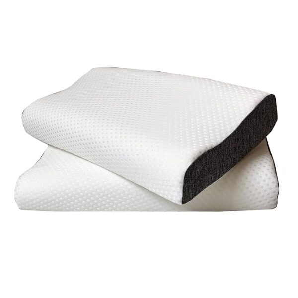 ORCHEED Cool Gel Cervical Contour Memory Foam Orthopedic Pillow for Neck and Shoulder Pain Relief, Pack of 2 (55.88x35.56x9.52 CM, White)